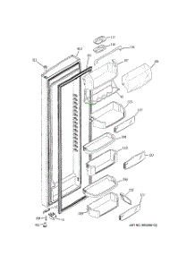 03 - Fresh Food Door parts for Ge Refrigerator ZCE23NGTIFNB from AppliancePartsPros.com