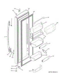03 - Fresh Food Door parts for Ge Refrigerator PSCF5VGXAFWW from AppliancePartsPros.com