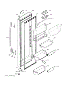 03 - Fresh Food Door parts for Ge Refrigerator PSK25NGWACWW from AppliancePartsPros.com