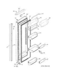 03 - Fresh Food Door parts for Ge Refrigerator PSI23NSWASV from AppliancePartsPros.com