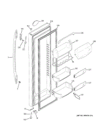 03 - Fresh Food Door parts for Ge Refrigerator PSHF6VGXCDBB from AppliancePartsPros.com