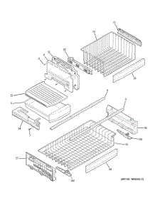 03 - Freezer Shelves parts for Ge Refrigerator PDSE5NBWCJSS from AppliancePartsPros.com