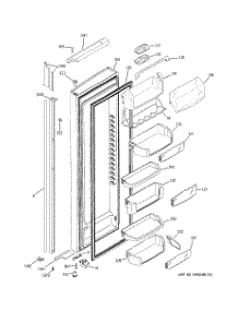 03 - Fresh Food Door parts for Ge Refrigerator PIE23NGTIFKB from AppliancePartsPros.com