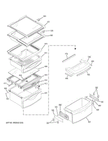08 - Fresh Food Shelves parts for Ge Refrigerator PSSS9RGXACSS from AppliancePartsPros.com