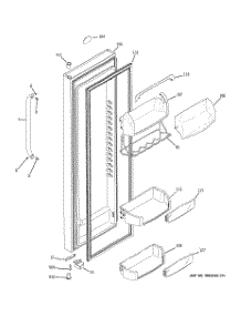02 - Fresh Food Door parts for Ge Refrigerator ESHF5MGXBEBB from AppliancePartsPros.com