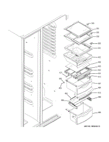 08 - Fresh Food Shelves parts for Ge Refrigerator ESHS5MGXBESS from AppliancePartsPros.com