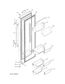 02 - Fresh Food Door parts for Ge Refrigerator GCE23LBWHFBB from AppliancePartsPros.com