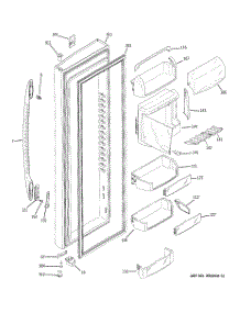 03 - Fresh Food Door parts for Ge Refrigerator PSDF5YGXCFWW from AppliancePartsPros.com