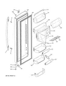 04 - Fresh Food Door parts for Ge Refrigerator PSFW3YGXCGSS from AppliancePartsPros.com