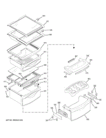 09 - Fresh Food Shelves parts for Ge Refrigerator PSHS6TGXCDSS from AppliancePartsPros.com
