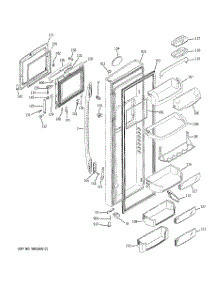 03 - Fresh Food Door parts for Ge Refrigerator PCK23NHWHFWW from AppliancePartsPros.com