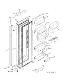 03 - Fresh Food Door parts for Ge Refrigerator PSJC5YGXCFWV from AppliancePartsPros.com