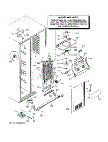 04 - Freezer Section parts for Ge Refrigerator PCK23NHWHFCC from AppliancePartsPros.com