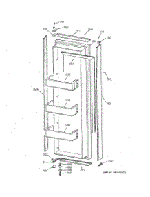 02 - Fresh Food Door parts for Ge Refrigerator ZISB48DRB from AppliancePartsPros.com