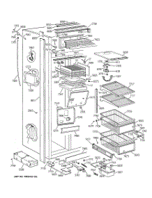 03 - Freezer Section parts for Ge Refrigerator ZISB48DRB from AppliancePartsPros.com