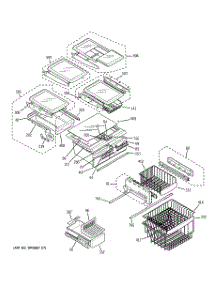 03 - Shelves parts for Ge Refrigerator PFS22MISABB from AppliancePartsPros.com