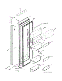 03 - Fresh Food Door parts for Ge Refrigerator PSH23NGPABB from AppliancePartsPros.com