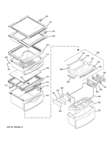 09 - Fresh Food Shelves parts for Ge Refrigerator PSH23NGPABB from AppliancePartsPros.com