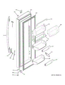 03 - Fresh Food Door parts for Ge Refrigerator PSF26MGWCCC from AppliancePartsPros.com