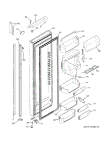 03 - Fresh Food Door parts for Ge Refrigerator PSH23PGSBWV from AppliancePartsPros.com