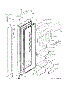 03 - Fresh Food Door parts for Ge Refrigerator PSH23PSTBSV from AppliancePartsPros.com