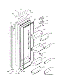 03 - Fresh Food Door parts for Ge Refrigerator PSI23SGMBFBS from AppliancePartsPros.com