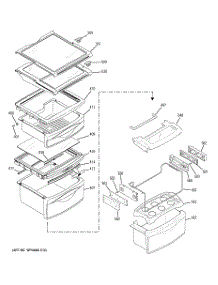 09 - Fresh Food Shelves parts for Ge Refrigerator PSI23SGPABS from AppliancePartsPros.com