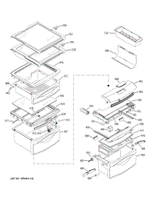 09 - Fresh Food Shelves parts for Ge Refrigerator PSI23SGMAFBS from AppliancePartsPros.com