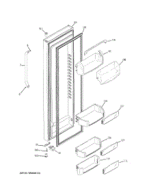 02 - Fresh Food Door parts for Ge Refrigerator GCE23LGTIFLS from AppliancePartsPros.com