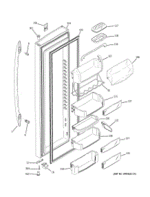 03 - Fresh Food Door parts for Ge Refrigerator PCE23NGTIFSS from AppliancePartsPros.com