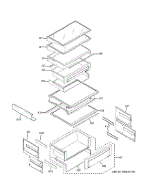08 - Fresh Food Shelves parts for Ge Refrigerator ZISB360DXA from AppliancePartsPros.com
