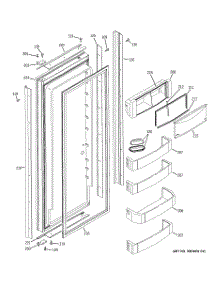03 - Fresh Food Door parts for Ge Refrigerator ZISB360DRA from AppliancePartsPros.com