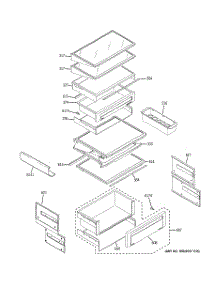 08 - Fresh Food Shelves parts for Ge Refrigerator ZISS480NXASS from AppliancePartsPros.com