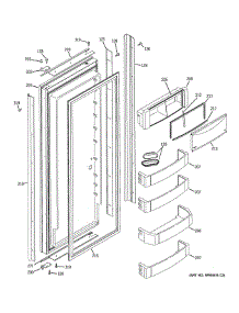 Fresh Food Door parts for Ge Refrigerator ZISB360DRK from AppliancePartsPros.com