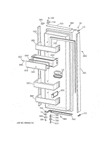 02 - Fresh Food Door parts for Ge Refrigerator ZISB36DYA from AppliancePartsPros.com