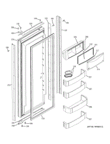 03 - Fresh Food Door parts for Ge Refrigerator ZIS480NRE from AppliancePartsPros.com