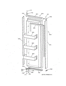 02 - Fresh Food Door parts for Ge Refrigerator ZISB36DRC from AppliancePartsPros.com