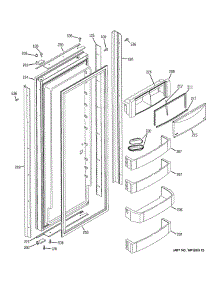 Fresh Food Door parts for Ge Refrigerator ZIS360NRK from AppliancePartsPros.com