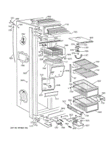 03 - Freezer Section parts for Ge Refrigerator ZISW36DRC from AppliancePartsPros.com