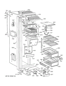 03 - Freezer Section parts for Ge Refrigerator ZISB36DTC from AppliancePartsPros.com