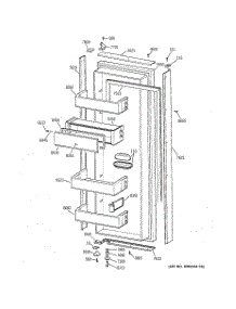 02 - Fresh Food Door parts for Ge Refrigerator ZISW36DYB from AppliancePartsPros.com