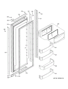 03 - Fresh Food Door parts for Ge Refrigerator ZISB420DXA from AppliancePartsPros.com