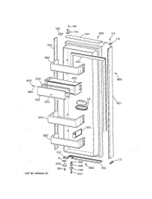 02 - Fresh Food Door parts for Ge Refrigerator ZISW36DWA from AppliancePartsPros.com