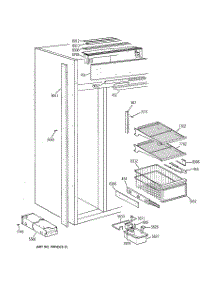 04 - Freezer Section parts for Ge Refrigerator ZISB42DXA from AppliancePartsPros.com