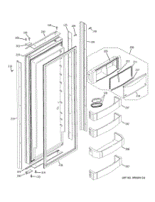03 - Fresh Food Door parts for Ge Refrigerator ZISW360DXA from AppliancePartsPros.com
