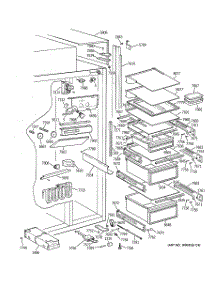 05 - Fresh Food Section parts for Ge Refrigerator ZISW36DRB from AppliancePartsPros.com