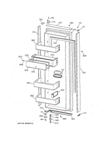 02 - Fresh Food Door parts for Ge Refrigerator ZISW36DXA from AppliancePartsPros.com