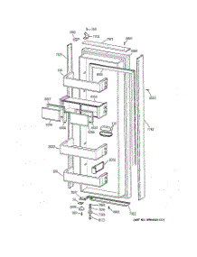 02 - Fresh Food Door parts for Ge Refrigerator ZISB42DCA from AppliancePartsPros.com