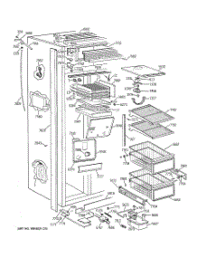 03 - Freezer Section parts for Ge Refrigerator ZISB36DSB from AppliancePartsPros.com