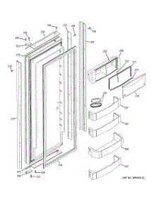 03 - Fresh Food Door parts for Ge Refrigerator ZISW360DRC from AppliancePartsPros.com